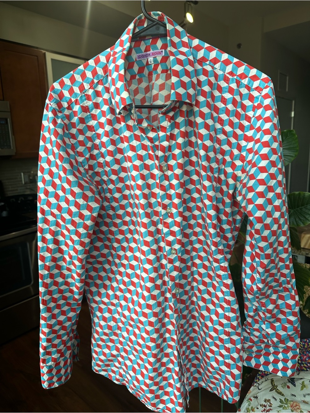Coton Doux Paris Geometric Button Down Shirt